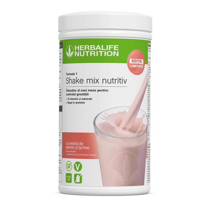 Formula 1 Shake mix nutritiv Piersici și Lychee 550 g - Ediție limitată