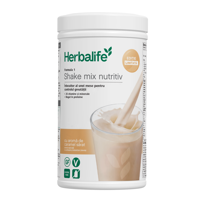 NOU Formula 1 Shake mix nutritiv Caramel Sarat 550 g – HerbaFit