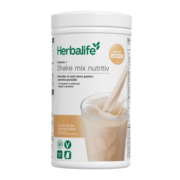 NOU Formula 1 Shake mix nutritiv Caramel Sarat 550 g – HerbaFit