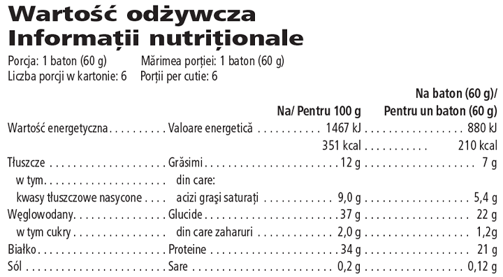 Batoane Proteice H24 Achieve - Cutie cu 6 batoane x 60gr